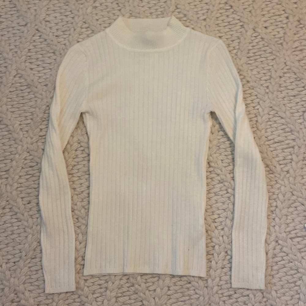 Long Sleeve White Mock Neck